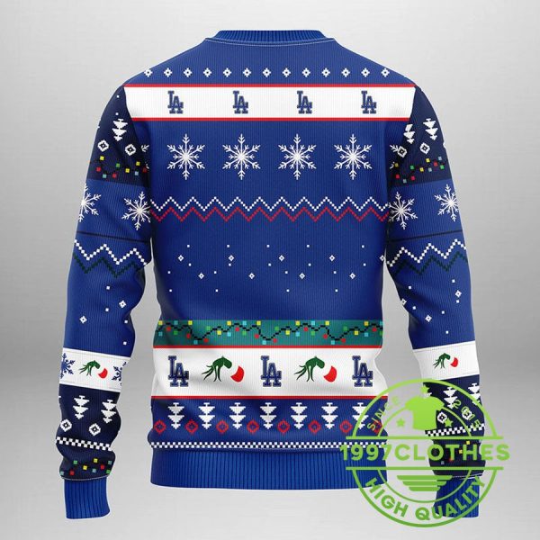 Los Angeles Dodgers Grinch Ugly Christmas Sweater, Los Angeles Dodgers Ugly Christmas Sweater, MLB Christmas Sweater