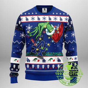 Los Angeles Dodgers Grinch Ugly Christmas Sweater