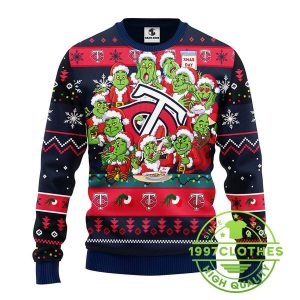 Minnesota Twins 12 Grinch Xmas Day Ugly Christmas Sweater