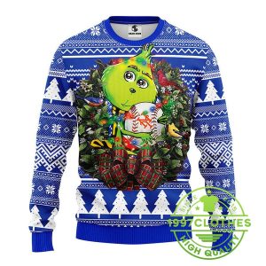 New York Mets Grinch Hug Ugly Christmas Sweater