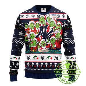 New York Yankees 12 Grinch Xmas Day Ugly Christmas Sweater