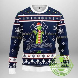 New York Yankees Funny Grinch Ugly Christmas Sweater