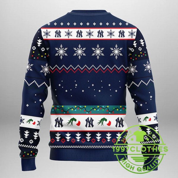 New York Yankees Grinch Ugly Christmas Sweater, New York Yankees Ugly Sweater, MLB Christmas Sweater