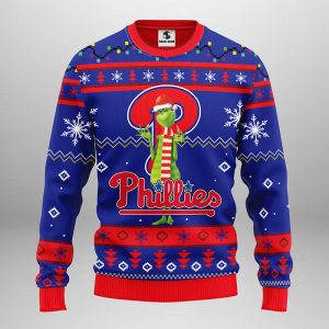 Philadelphia Phillies Funny Grinch Ugly Christmas Sweater 1