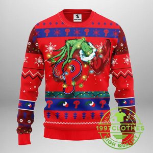 Philadelphia Phillies Grinch Ugly Christmas Sweater