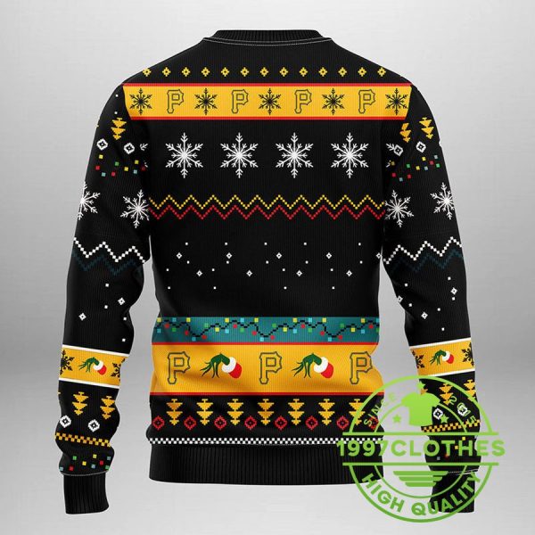 Pittsburgh Pirates Grinch Ugly Christmas Sweater, Pittsburgh Pirates Ugly Sweater, MLB Christmas Sweater