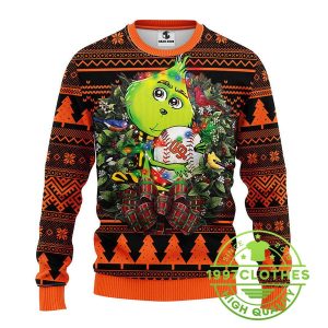 San Francisco Giants Grinch Hug Ugly Christmas Sweater 1