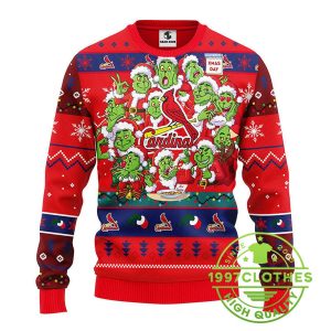 St Louis Cardinals 12 Grinch Xmas Day Ugly Christmas Sweater