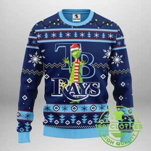 Tampa Bay Rays Funny Grinch Ugly Christmas Sweater