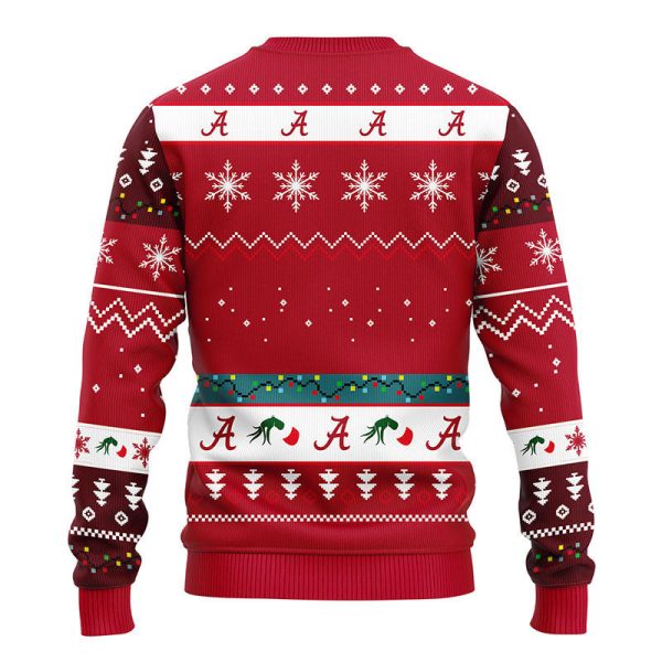 Alabama Crimson Tide 12 Grinch Xmas Day Ugly Christmas Sweater, Alabama Crimson Tide Ugly Sweater, NCAA Ugly Sweater