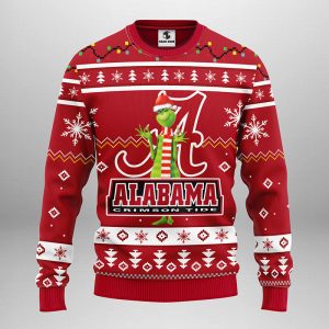 Alabama Crimson Tide Funny Grinch Ugly Christmas Sweater 1