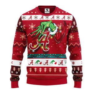 Alabama Crimson Tide Grinch Ugly Christmas Sweater 1