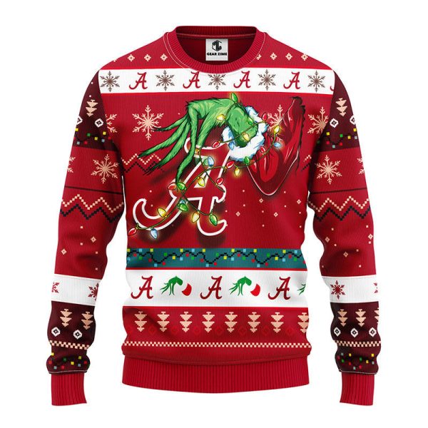 Alabama Crimson Tide Grinch Ugly Christmas Sweater, Alabama Crimson Tide Ugly Sweater, NCAA Ugly Sweater