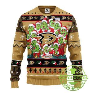 Anaheim Ducks 12 Grinch Xmas Day Ugly Christmas Sweater 1