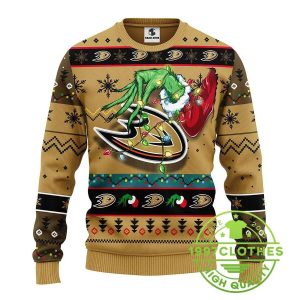 Anaheim Ducks Grinch Ugly Christmas Sweater 1