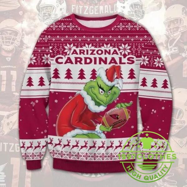 Arizona Cardinals Grinch Stolen Christmas Ugly Sweater, Arizona Cardinals Ugly Sweater, NFL Ugly Sweater