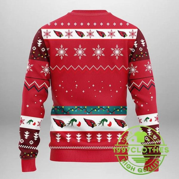 Arizona Cardinals Grinch Ugly Christmas Sweater, Arizona Cardinals Ugly Sweater, NFL Ugly Sweater