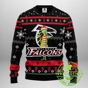 Atlanta Falcons Funny Grinch Ugly Christmas Sweater 1