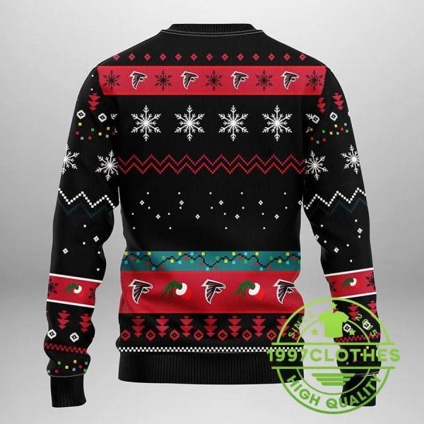 Atlanta Falcons Grinch Ugly Christmas Sweater, Atlanta Falcons Ugly Sweater, NFL Ugly Sweater