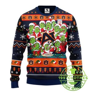 Auburn Tigers 12 Grinch Xmas Day Ugly Christmas Sweater 1