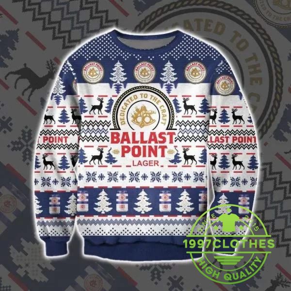 Ballast Point Beer Knitting Pattern Ugly Christmas Sweater, Beer Ugly Sweater