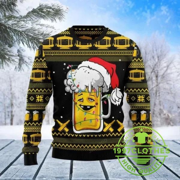 Beer Xmas Ugly Christmas Sweater, Beer Ugly Sweater