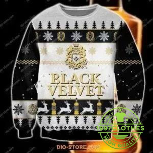 Black Velvet Ugly Christmas Sweater, Beer Ugly Sweater