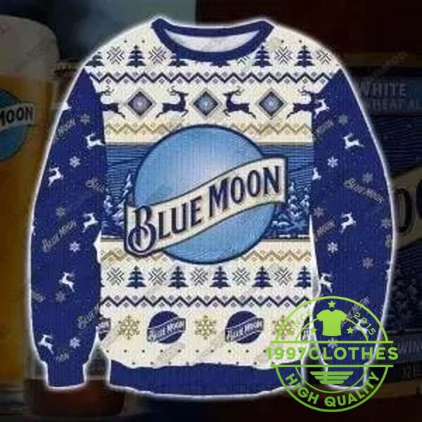 Blue Moon Ugly Christmas Sweater, Beer Ugly Sweater