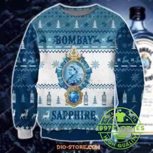 Bombay Sapphire Ugly Christmas Sweater, Beer Ugly Sweater