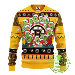 Boston Bruins 12 Grinch Xmas Day Ugly Christmas Sweater 1