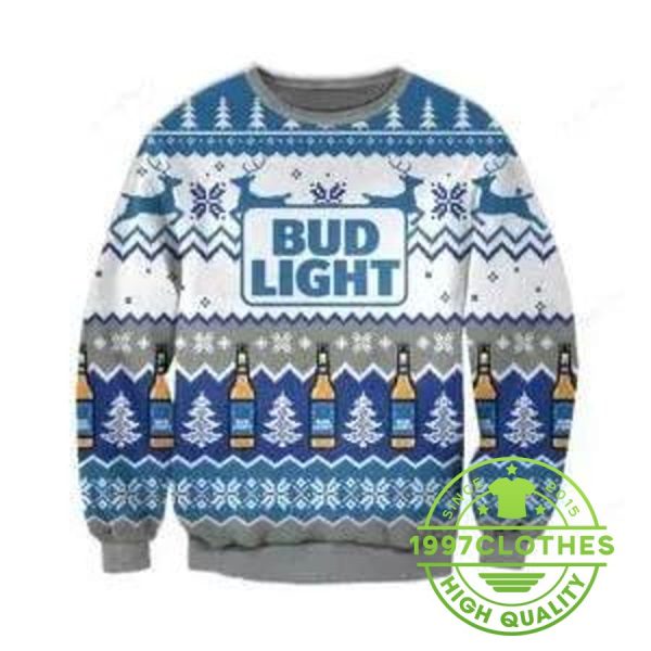 Bud Light Knitting Ugly Christmas Sweater, Beer Ugly Sweater