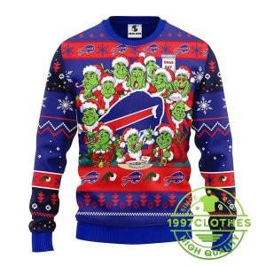 Buffalo Bills 12 Grinch Xmas Day Ugly Christmas Sweater 1 2