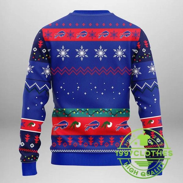 Buffalo Bills Grinch Ugly Christmas Sweater, Buffalo Bills Ugly Sweater, NFL Ugly Sweater