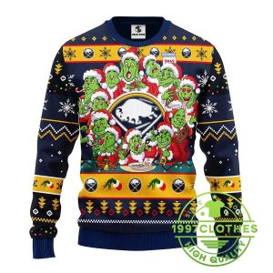 Buffalo Sabres 12 Grinch Xmas Day Ugly Christmas Sweater 1