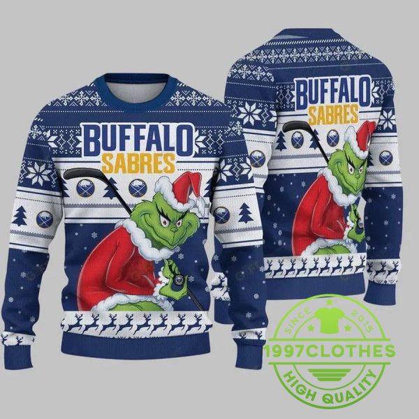 Buffalo Sabres Grinch Stolen Christmas Ugly Sweater, Buffalo Sabres Ugly Sweater, NHL Ugly Sweater