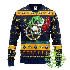 Buffalo Sabres Grinch Ugly Christmas Sweater 1