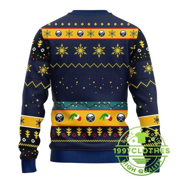 Buffalo Sabres Grinch Ugly Christmas Sweater, Buffalo Sabres Ugly Sweater, NHL Ugly Sweater