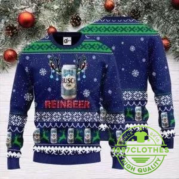 Busch Latte Reinbeer Christmas Ugly Christmas Sweater, Beer Ugly Sweater