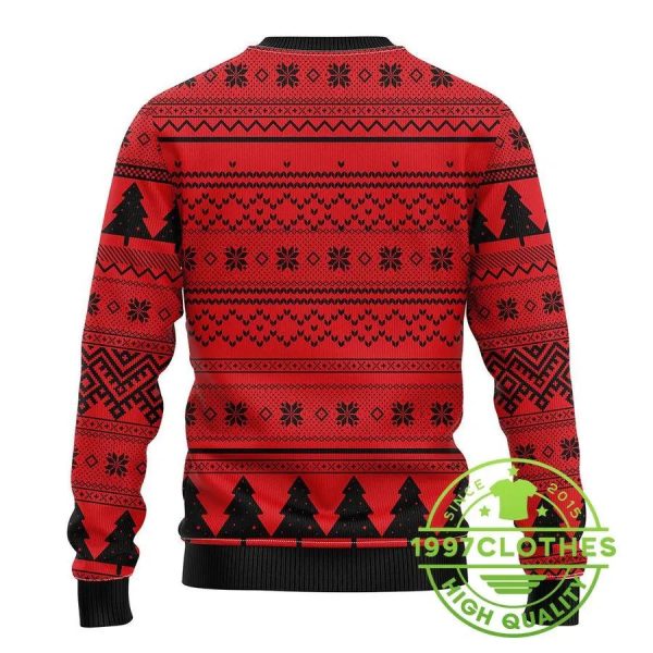 Calgary Flames Grinch Hug Ugly Christmas Sweater, Calgary Flames Ugly Sweater, NHL Ugly Sweater