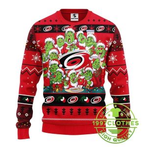 Carolina Hurricanes 12 Grinch Xmas Day Ugly Christmas Sweater 1