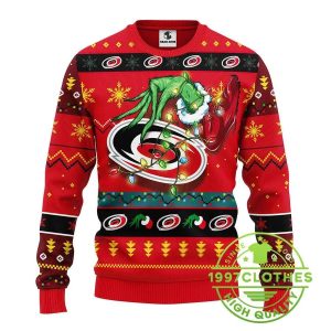 Carolina Hurricanes Grinch Ugly Christmas Sweater 1