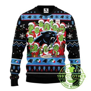 Carolina Panthers 12 Grinch Xmas Day Ugly Christmas Sweater 1 2