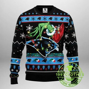 Carolina Panthers Grinch Ugly Christmas Sweater 1