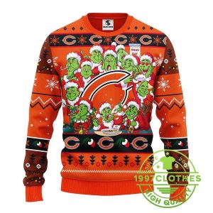 Chicago Bears 12 Grinch Xmas Day Ugly Christmas Sweater 1