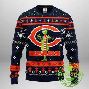 Chicago Bears Funny Grinch Ugly Christmas Sweater 1