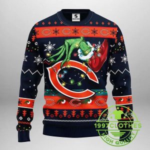 Chicago Bears Grinch Ugly Christmas Sweater 1