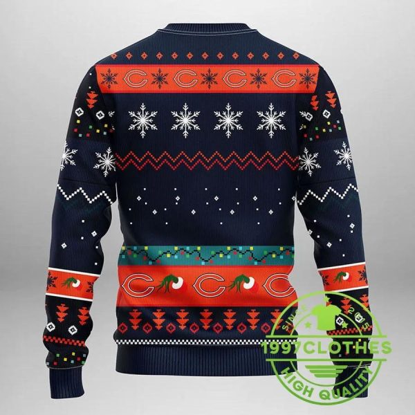 Chicago Bears Grinch Ugly Christmas Sweater, Chicago Bears Ugly Sweater, NFL Ugly Sweater