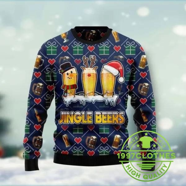 Christmas Beer Reindeer Ugly Christmas Sweater, Beer Ugly Sweater