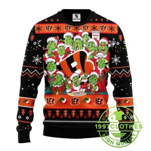 Cincinnati Bengals 12 Grinch Xmas Day Ugly Christmas Sweater 1 2