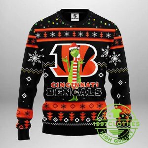 Cincinnati Bengals Funny Grinch Ugly Christmas Sweater